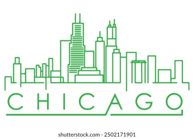 Chicago Chicago city skyline horizontal banner.eps 10