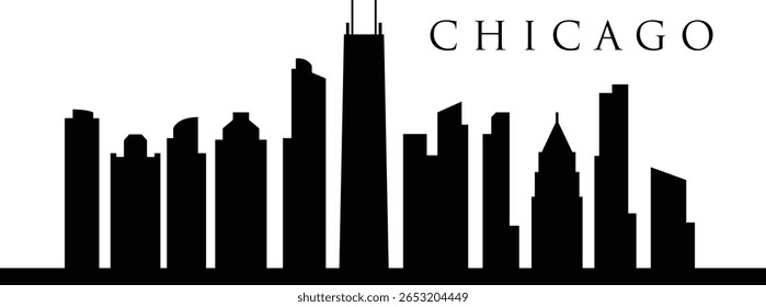 Chicago city skyline prepared in vector