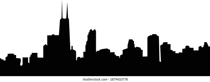 Escenario de silueta vectorial de la ciudad de Chicago