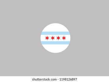 Chicago city symbol Illinois red star and blue stripes United States