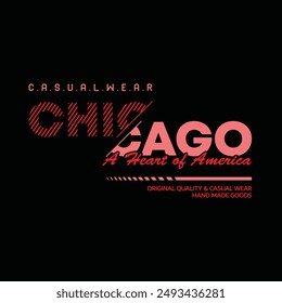 Chicago City typography design and illustration vector for t shirt design