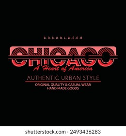 Chicago City typography design and illustration vector for t shirt design