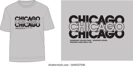 Diseño tipográfico de la ciudad de Chicago para hombres y pantalones