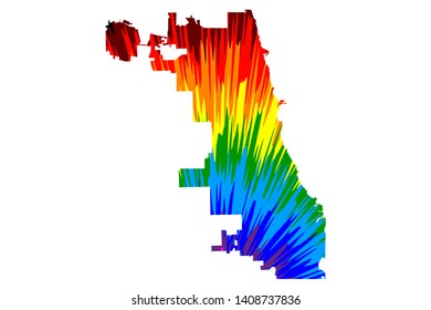Chicago city (United States of America, USA, U.S., US, United States cities, usa city) - map is designed rainbow abstract colorful pattern, City of Chicago map made of color explosion,