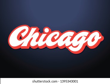 Chicago city vector lettering logo sign element