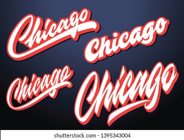 Chicago city vector lettering logo sign element