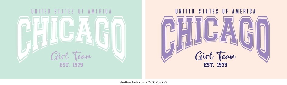 Chicago college slogan vector illustration for t-shirt and other uses