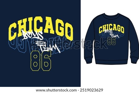 Chicago college slogan vector illustration for t-shirt and other uses