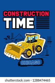 chicago construction time,t-shirt design