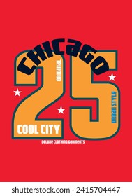 chicago cool city,t-shirt design fashion vector