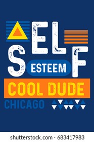 chicago cool dude, t-shirt or print poster vector illustration