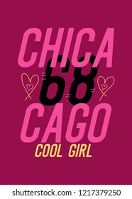 chicago cool girl,t-shirt design