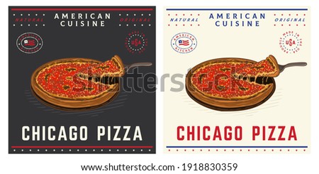 Chicago Deep Pan pizza style american food Stock photo © 