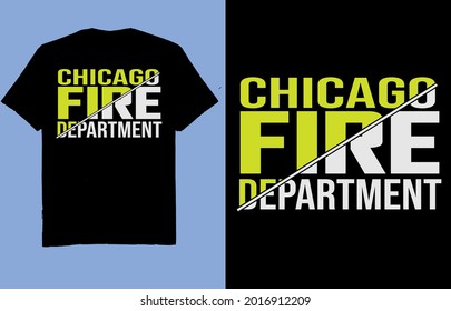 Chicago fire department - typography t shirt design vector