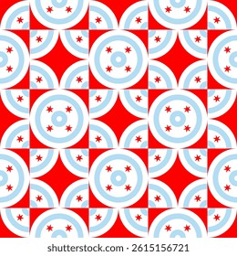 chicago flag circle pattern. geometric background for decoration. vector illustration