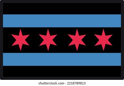 Chicago Flag (Editable file) - Vector Illustration