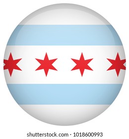 Chicago flag glossy button