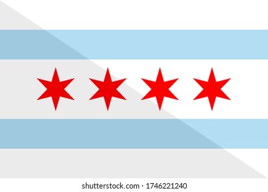 chicago flag is glossy. proportion 2:3