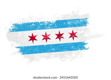 Bandera de Chicago con efecto grunge - Ilustración vectorial	