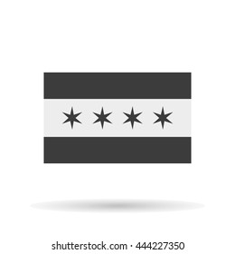 Chicago flag icon official, stars vector illustration EPS10