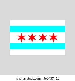 Chicago flag on white background vector illustration