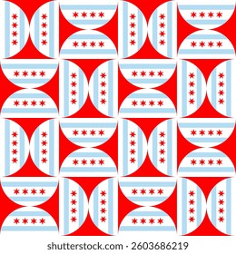 chicago flag pattern. geometric background of decoration. vector illustration