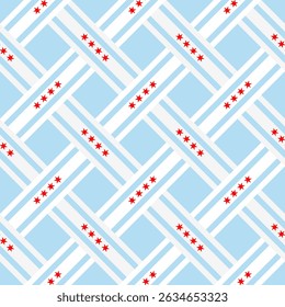 chicago flag pattern intertwined. geometric background for decoration. vector illustration