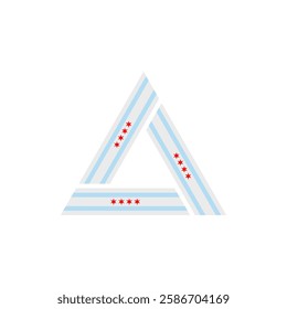 chicago flag triangle icon. vector illustration 