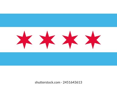 Chicago flag - vector illustration	