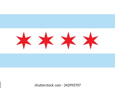 Chicago Vektorflagge. Chicago City Fahne, Staat Louisiana, U.S.A. 