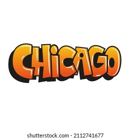 Chicago in Graffiti style vector