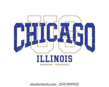 Design gráfico de Chicago para camiseta, moletom e outros usos.