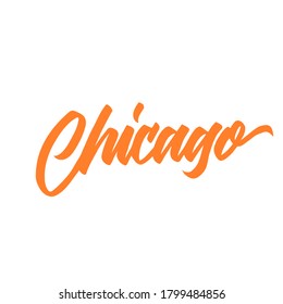 Chicago hand written city name. lettering brush calligraphy. hand drawn type. vector lettering.