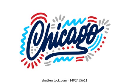 Chicago handwritten city name.Modern Calligraphy Hand Lettering for Printing,background ,logo, for posters, invitations, cards, etc. Typography vector.