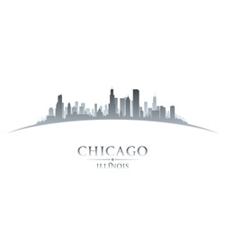 Silhouette De La Silhouette De La Ville De Chicago Illinois. Illustration Vectorielle
