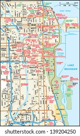 Chicago, Illinois Downtown Map