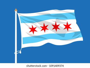 Chicago Illinois Flag