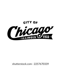 Chicago Illinois Schriftdesign. Typografie-Design von Chicago. Vektorgrafik und Illustration.