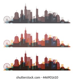 Chicago, Illinois skyline city colorful silhouette. Vector illustration