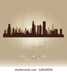 Chicago, Illinois  skyline city silhouette