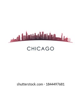 Chicago, Illinois skyline silhouette. Vector design colorful illustration.