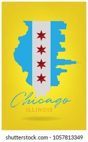 chicago illinois with star  symbol vector eps 10