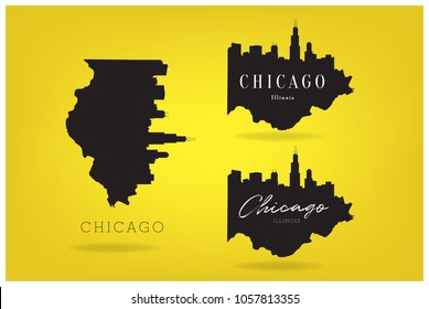 chicago illinois with star  symbol vector eps 10