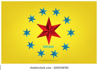 chicago illinois star symbol vector eps 10