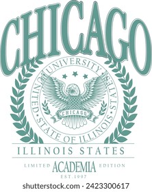 chicago illinois states academia america usa college varcity eagle 