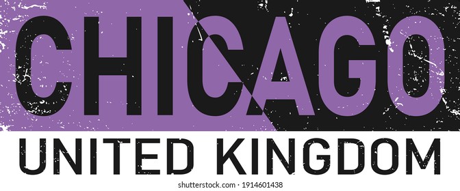 Chicago Illinois tee print. T-shirt design graphics stamp label typography. Vector illustration.
