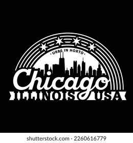 Chicago, Illinois, USA. Logo-Design-Vorlage. Vektorgrafik und Illustration.