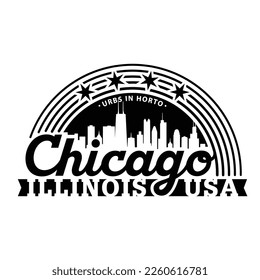 Chicago, Illinois, USA. Logo-Design-Vorlage. Vektorgrafik und Illustration.