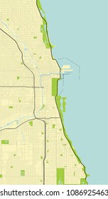 Chicago, Illinois (USA) transportation vector map