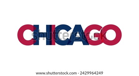 Chicago, Illinois, USA typography slogan design. America logo with graphic city lettering for print and web products.